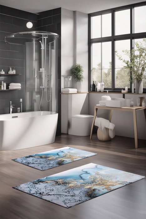 Mijölnir Juego de alfombrillas de baño CT-5063, 2 piezas, Multicolor